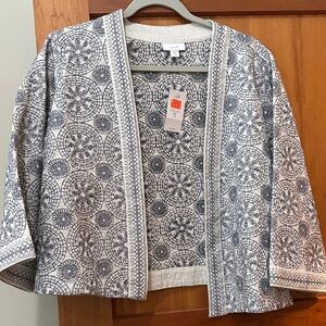 Pure Jill S petite Crochet-Pattern Open top- White & Navy